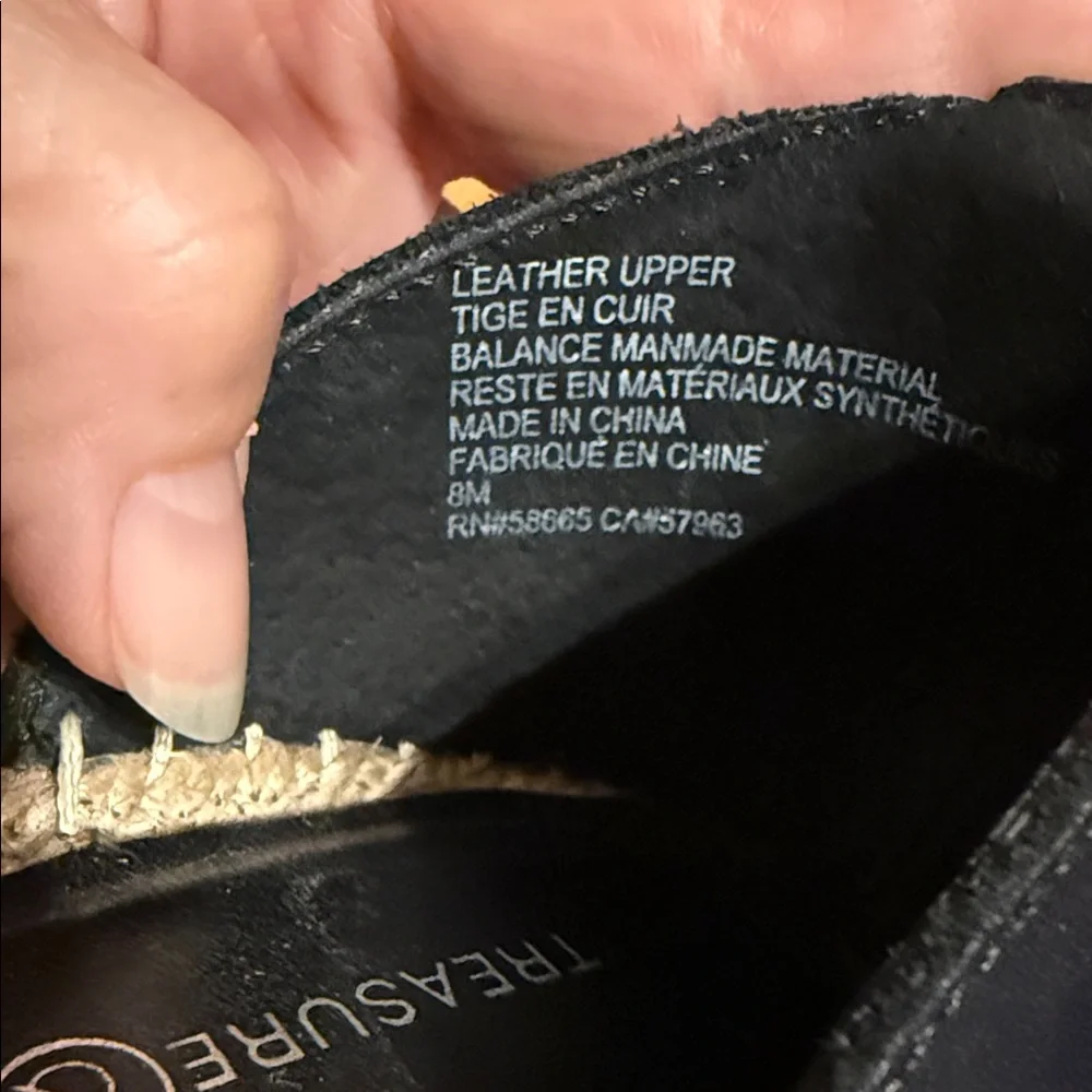 Treasure & Bond Black Leather Espadrilles